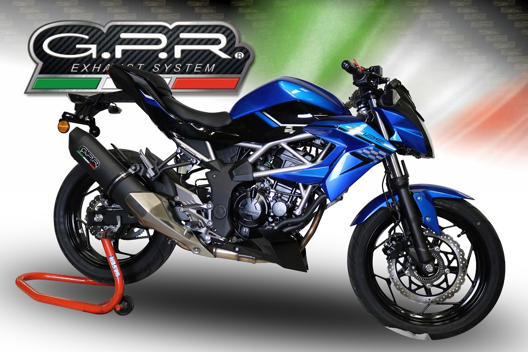 Escape compatible con Kawasaki Ninja 125 2019-2020, Furore Evo4 Nero, Escape legal, homologado, silenciador con db killer desmontable y tubo de conexión específico 