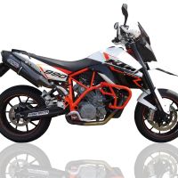 Escape compatible con Ktm LC8 Supermoto 950 2005-2008, Furore Nero, Pareja de silenciadores homologados, montaje con bridas específicas, entregados con db killers desmontables 