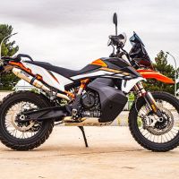 Escape compatible con Ktm SMT 890 2023-2024, Deeptone Inox, Escape legal, homologado, silenciador con db killer desmontable y tubo de conexión específico 