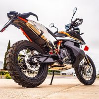 Escape compatible con Ktm SMT 890 2023-2024, Deeptone Inox, Escape legal, homologado, silenciador con db killer desmontable y tubo de conexión específico 