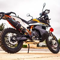 Escape compatible con Husqvarna Norden 901 2022-2024, Furore Nero, Escape racing, silenciador con tubo de conexion, articulo sin homologacion 
