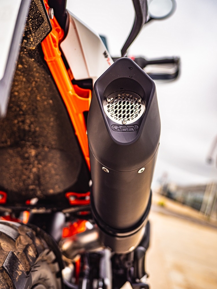 Escape compatible con Ktm Adventure 890 2020-2024, Furore Evo4 Nero, Escape legal, homologado, silenciador con db killer desmontable y tubo de conexión específico 