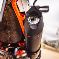 Escape compatible con Ktm Adventure 890 2020-2024, Furore Evo4 Nero, Escape legal, homologado, silenciador con db killer desmontable y tubo de conexión específico 