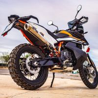Escape compatible con Ktm SMT 890 2023-2024, Powercone Evo, Escape legal, homologado, silenciador con db killer desmontable y tubo de conexión específico 