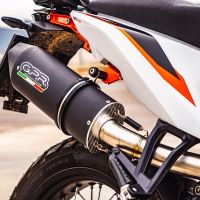 Escape compatible con Ktm Duke 890 2021-2024, Furore Nero, Escape racing, silenciador con tubo de conexion, articulo sin homologacion 