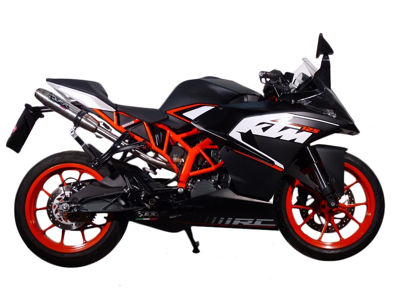 Escape compatible con Ktm Rc 200 2014-2021, Deeptone Inox, Escape racing, silenciador con tubo de conexion, articulo sin homologacion 