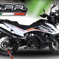 Escape compatible con Ktm Adventure 790 2021-2024, Furore Nero, Escape racing, silenciador con tubo de conexion, articulo sin homologacion 