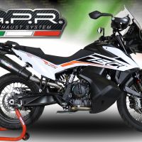 GPR escape compatible con  Ktm Adventure 790 2018-2020, New Grand Prix Evo Black Titanium, Escape legal, homologado, silenciador con db killer desmontable y tubo de conexión específico 