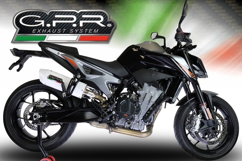 Escape compatible con Ktm Duke 790 2021-2024, Albus Evo4, Escape legal, homologado, silenciador con db killer desmontable y tubo de conexión específico 