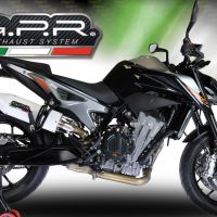 Escape compatible con Ktm Duke 790 2021-2024, Albus Evo4, Escape legal, homologado, silenciador con db killer desmontable y tubo de conexión específico 