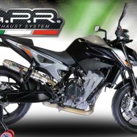 Escape compatible con Ktm Duke 790 2021-2024, Deeptone Inox, Escape racing, silenciador con tubo de conexion, articulo sin homologacion 