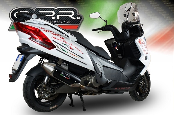 Escape compatible con Kymco Myroad 700 2012-2016, Power Bomb, Escape legal, homologado, silenciador con catalizador, db killer desmontable y tubo de conexión específico 