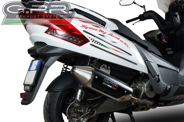 Escape compatible con Kymco Myroad 700 2012-2016, Power Bomb, Escape legal, homologado, silenciador con catalizador, db killer desmontable y tubo de conexión específico 