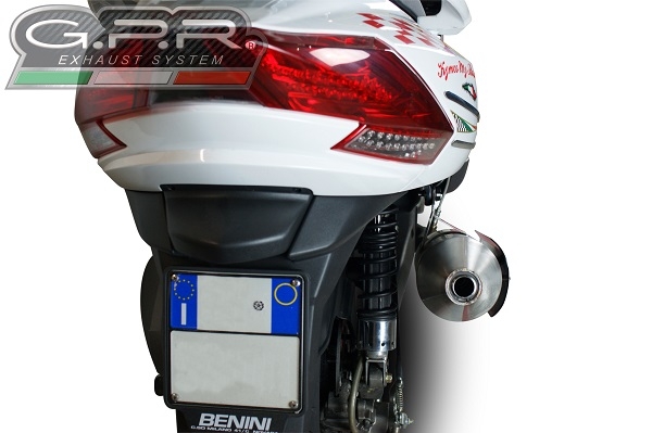 Escape compatible con Kymco Myroad 700 2012-2016, Power Bomb, Escape legal, homologado, silenciador con catalizador, db killer desmontable y tubo de conexión específico 
