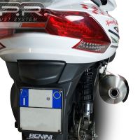 Escape compatible con Kymco Myroad 700 2012-2016, Power Bomb, Escape legal, homologado, silenciador con catalizador, db killer desmontable y tubo de conexión específico 