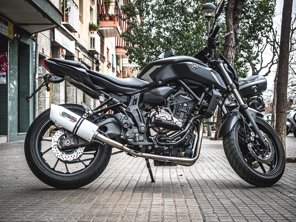 Escape compatible con Yamaha Mt-07 2017-2020, Albus Evo4, Escape completo homologado y legal,con catalizador incluido db killer extraíble 