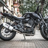 Escape compatible con Yamaha Mt-07 2017-2020, Albus Evo4, Escape completo homologado y legal,con catalizador incluido db killer extraíble 