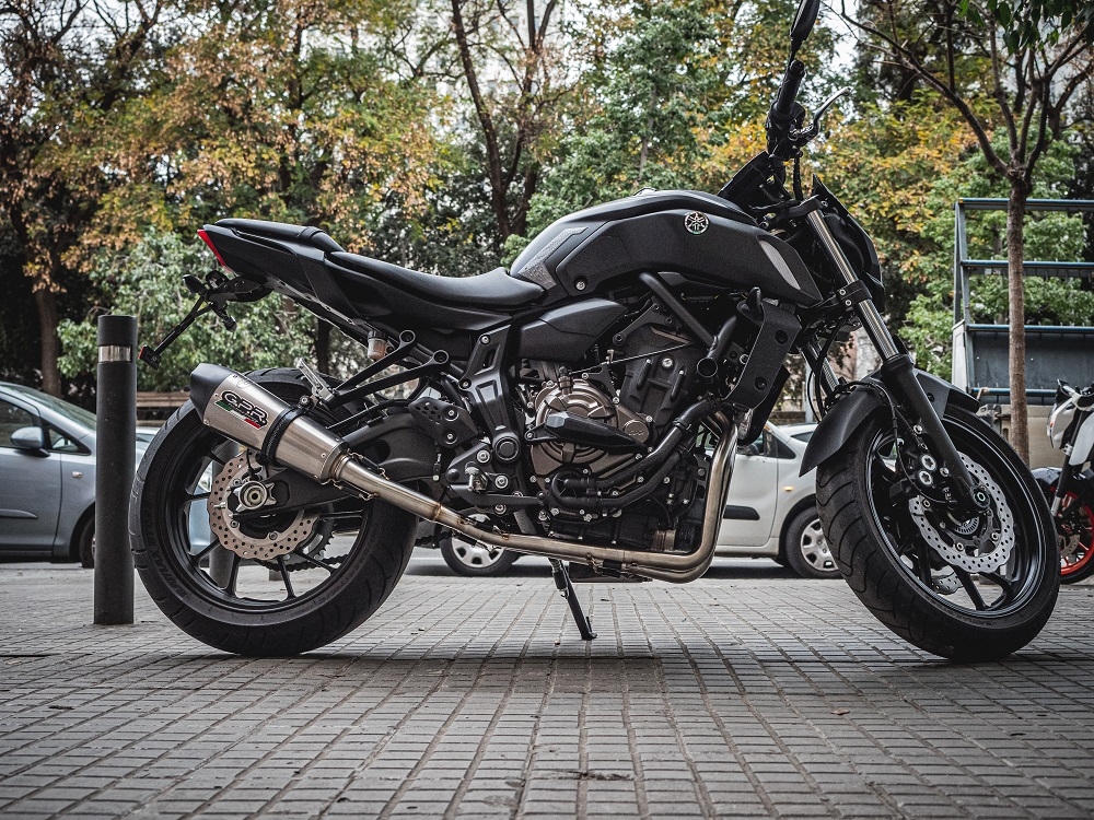 Escape compatible con Yamaha Mt-07 2017-2020, Gpe Ann. titanium, Escape completo racing, incluyendo colector y db killer desmontable, sin homologación 