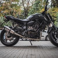 Escape compatible con Yamaha Mt-07 2017-2020, Gpe Ann. titanium, Escape completo racing, incluyendo colector y db killer desmontable, sin homologación 