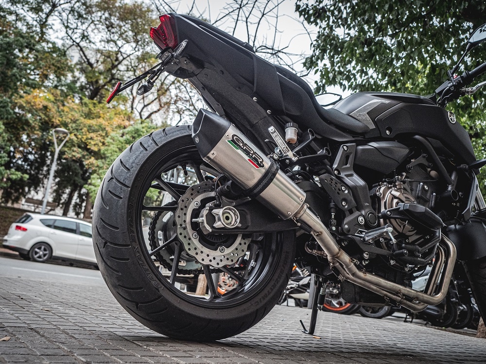 Escape compatible con Yamaha Mt-07 2017-2020, Gpe Ann. titanium, Escape completo racing, incluyendo colector y db killer desmontable, sin homologación 