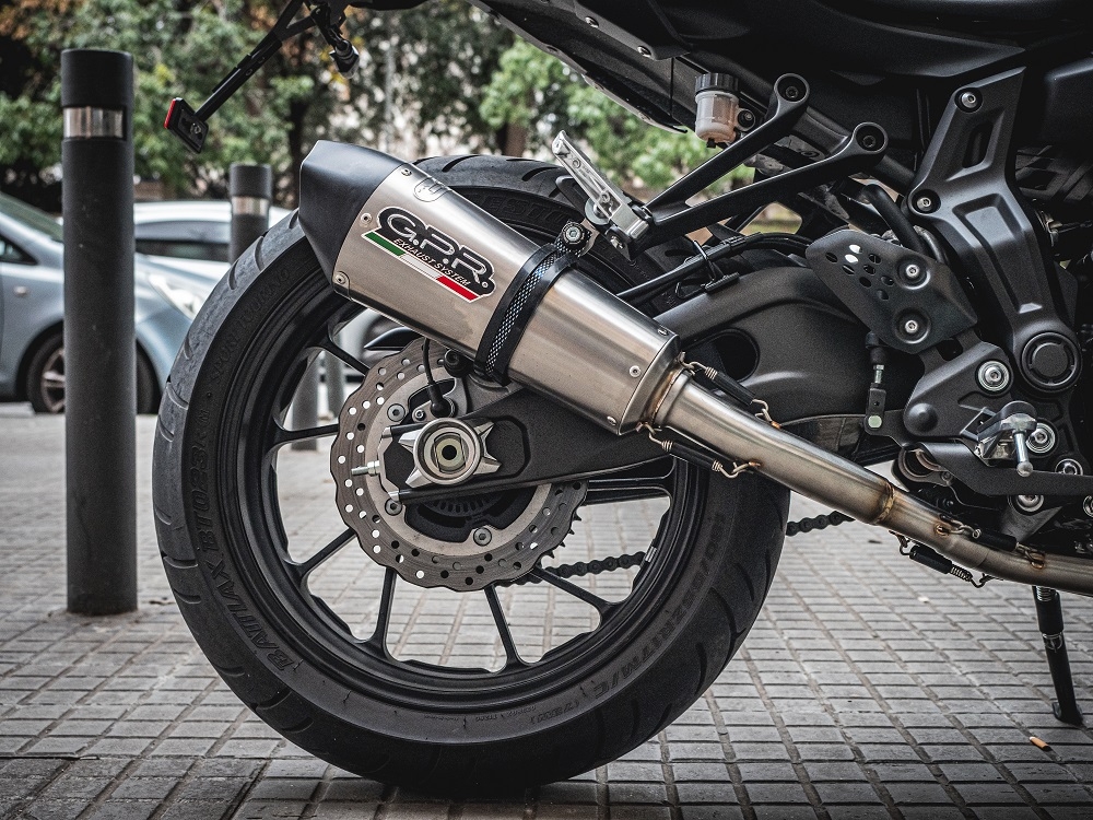 Escape compatible con Yamaha Mt-07 2017-2020, Gpe Ann. titanium, Escape completo racing, incluyendo colector y db killer desmontable, sin homologación 