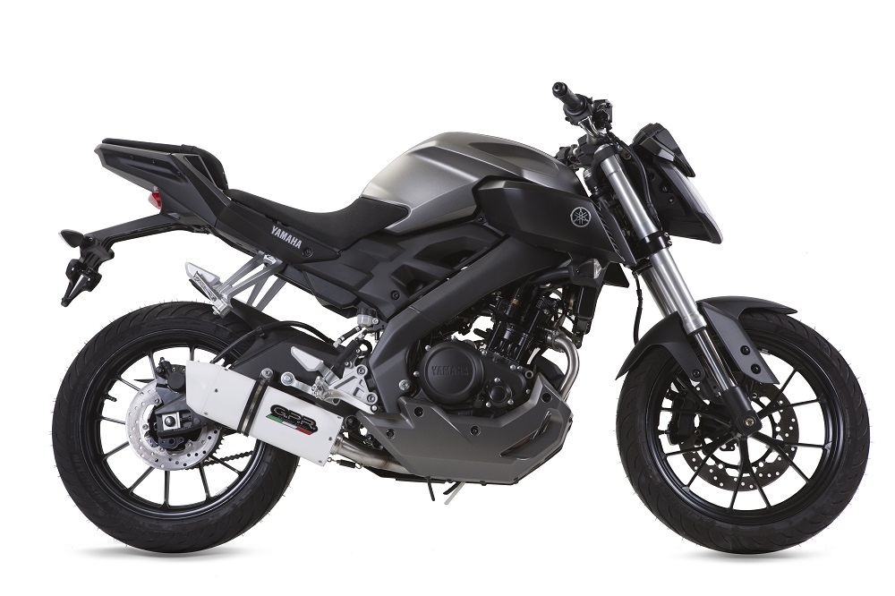 Escape compatible con Yamaha Mt 125 2017-2019, Albus Evo4, Escape homologado, legal, con db killer extraíble, tubo de conexión y catalizador 