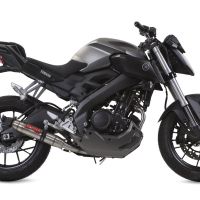 Escape compatible con Yamaha Mt 125 2014-2016, Deeptone Inox, Escape completo homologado y legal,con catalizador incluido db killer extraíble 