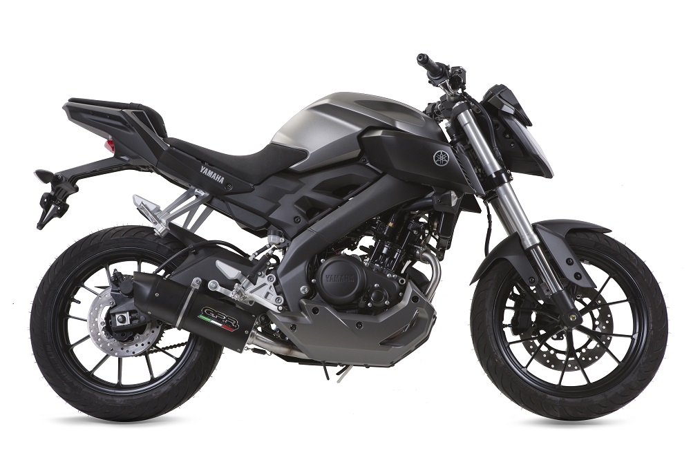 Escape compatible con Yamaha Mt 125 2014-2016, Furore Nero, Escape completo homologado y legal,con catalizador incluido db killer extraíble 