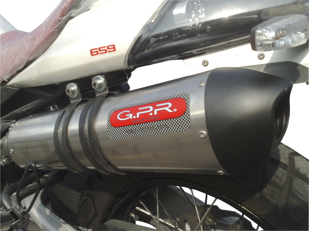 Escape compatible con Derbi Mulhacén 659 2005-2011, Gpe Ann. titanium, Escape legal, homologado, silenciador con catalizador, db killer desmontable y tubo de conexión específico 