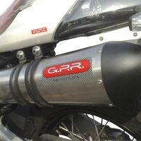 Escape compatible con Derbi Mulhacén 659 2005-2011, Gpe Ann. titanium, Escape legal, homologado, silenciador con catalizador, db killer desmontable y tubo de conexión específico 