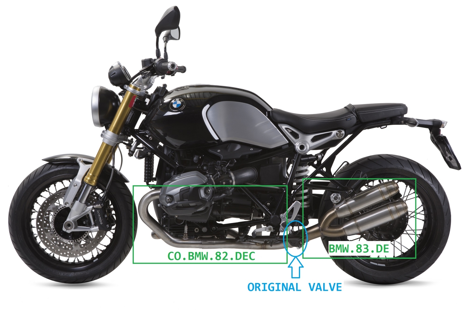 Escape compatible con Bmw R Nine-T 1200 -Pure -Racer -Urban G-S 2017-2023, Deeptone Inox, Escape completo homologado y legal,con catalizador incluido db killer extraíble 