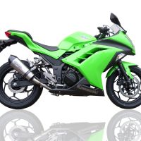 Escape compatible con Kawasaki Ninja 300 R 2012-2017, Gpe Ann. titanium, Escape legal, homologado, silenciador con db killer desmontable y tubo de conexión específico 