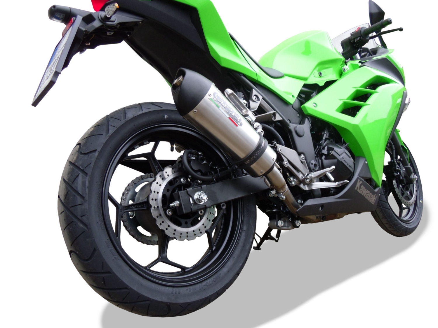 Escape compatible con Kawasaki Ninja 300 R 2012-2017, Gpe Ann. titanium, Escape legal, homologado, silenciador con db killer desmontable y tubo de conexión específico 