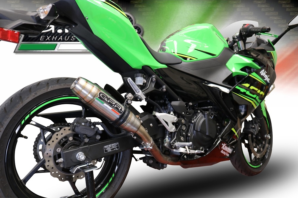 Escape compatible con Kawasaki Ninja 400 2018-2022, Deeptone Inox, Escape racing, linea completa, suministrado con colector especifico, articulo sin homologacion 