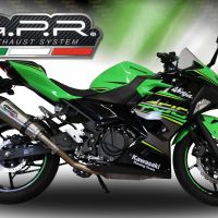 Escape compatible con Kawasaki Ninja 400 2018-2022, GP Evo4 Titanium, Escape legal, homologado, silenciador con db killer desmontable y tubo de conexión específico 