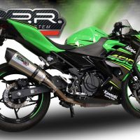 Escape compatible con Kawasaki Ninja 400 2018-2022, GP Evo4 Titanium, Escape legal, homologado, silenciador con db killer desmontable y tubo de conexión específico 