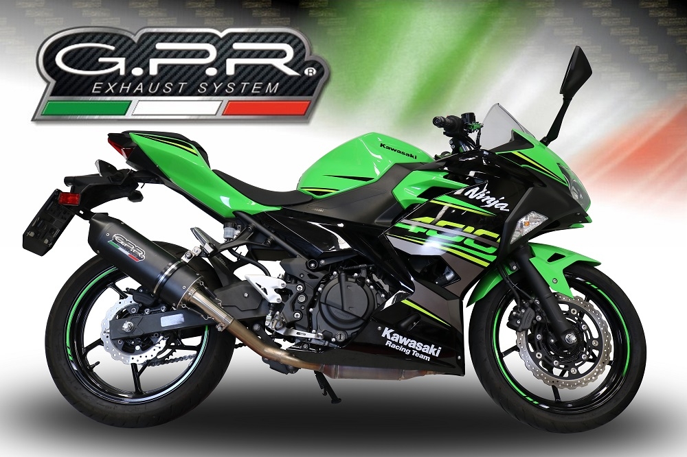 Escape compatible con Kawasaki Ninja 400 2018-2022, Furore Evo4 Nero, Escape legal, homologado, silenciador con db killer desmontable y tubo de conexión específico 