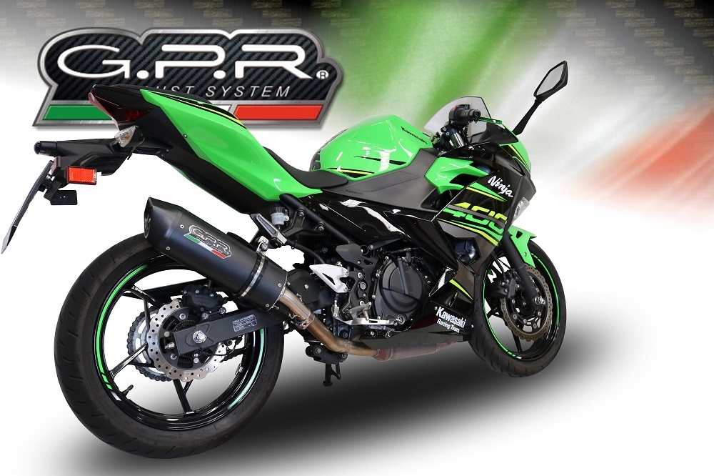 Escape compatible con Kawasaki Ninja 400 2018-2022, Furore Evo4 Nero, Escape legal, homologado, silenciador con db killer desmontable y tubo de conexión específico 