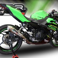 Escape compatible con Kawasaki Z 500 2023-2025, Powercone Evo, Escape legal, homologado, silenciador con db killer desmontable y tubo de conexión específico 