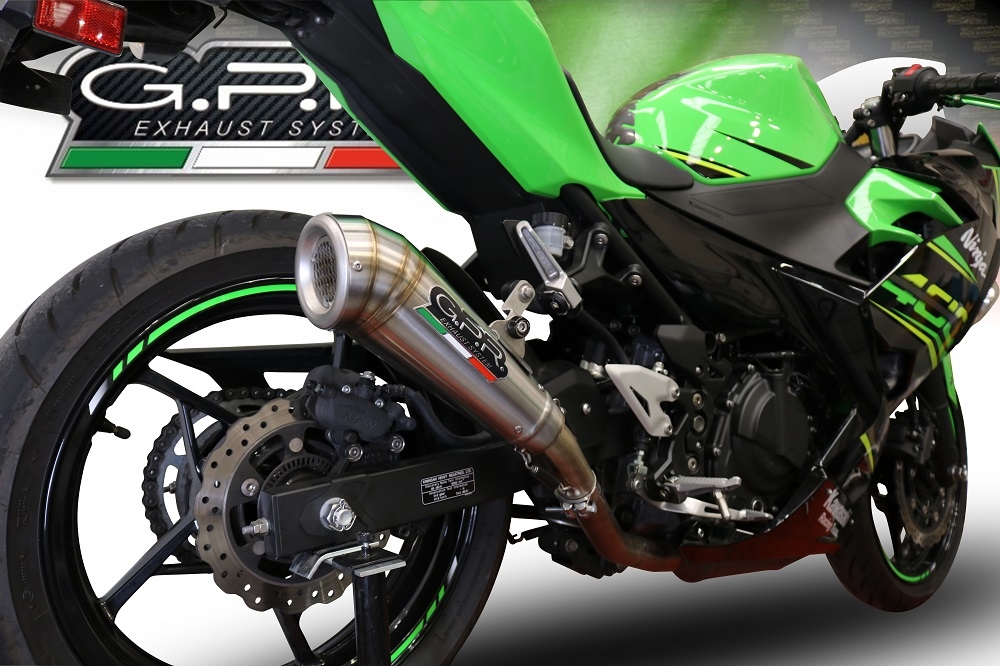 Escape compatible con Kawasaki Z 500 2023-2025, Powercone Evo, Escape legal, homologado, silenciador con db killer desmontable y tubo de conexión específico 