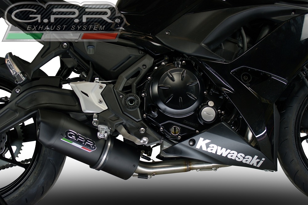 Escape compatible con Kawasaki Ninja 650 2017-2020, Furore Nero, Escape completo homologado y legal,con catalizador incluido db killer extraíble 