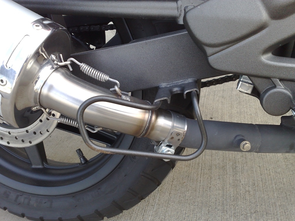 Escape compatible con Kymco Quannon 125 2007-2016, Trioval, Escape legal, homologado, silenciador con db killer desmontable y tubo de conexión específico 