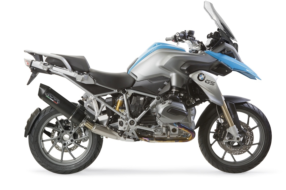 Escape compatible con Bmw R 1200 Gs -Adventure 2014-2016, Furore Nero, Escape legal, homologado, silenciador con db killer desmontable y tubo de conexión específico 