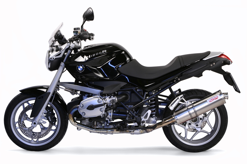 Escape compatible con Bmw R 1200 R 2006-2010, Trioval, Escape legal, homologado, silenciador con db killer desmontable y tubo de conexión específico 