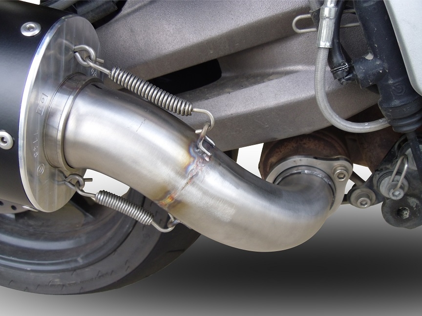 Escape compatible con Aprilia Caponord 1200 2013-2016, Hyper Sonic Inox, Escape legal, homologado, silenciador con db killer desmontable y tubo de conexión específico 