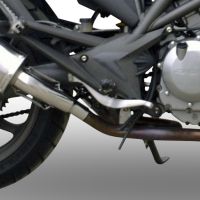 Escape compatible con Cagiva Raptor 650 2001-2005, Trioval, Par de terminales de escape homologados, con db killer extraíbles y tubos de conexión específicos 