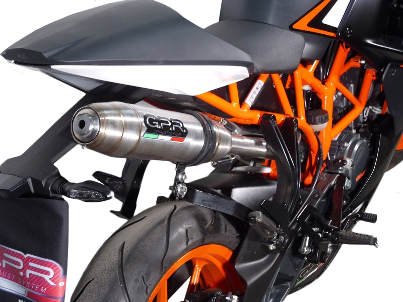 Escape compatible con Ktm Rc 200 2014-2021, Deeptone Inox, Escape racing, silenciador con tubo de conexion, articulo sin homologacion 