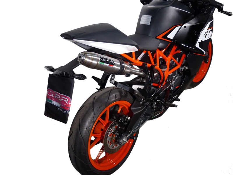 Escape compatible con Ktm Rc 200 2014-2021, Deeptone Inox, Escape racing, silenciador con tubo de conexion, articulo sin homologacion 