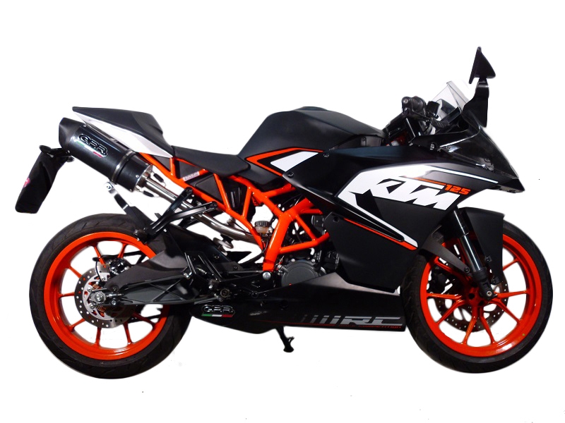 Escape compatible con Ktm Rc 125 2014-2016, Deeptone Inox, Escape racing, silenciador con tubo de conexion, articulo sin homologacion 