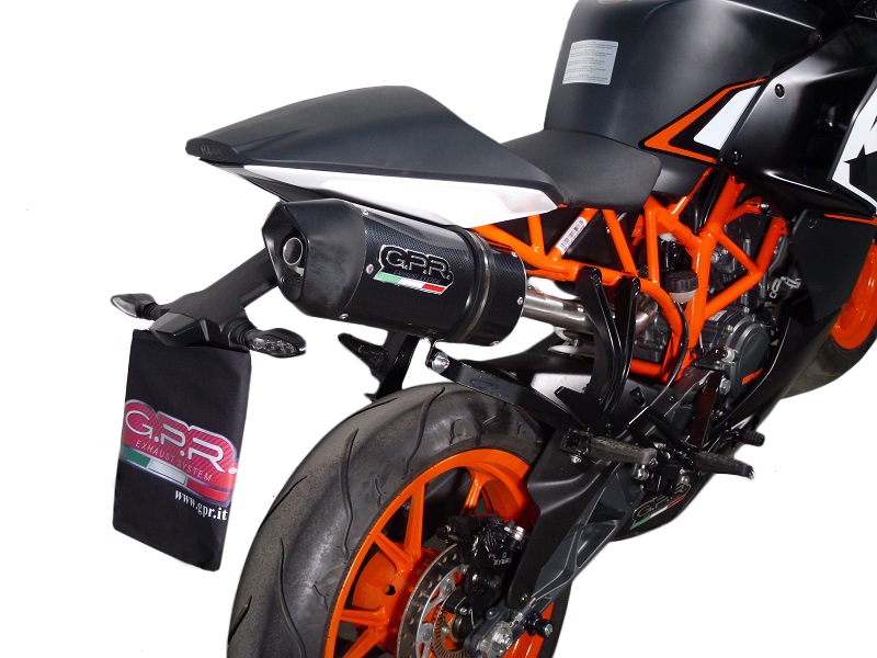 Escape compatible con Ktm Rc 125 2014-2016, Deeptone Inox, Escape racing, silenciador con tubo de conexion, articulo sin homologacion 